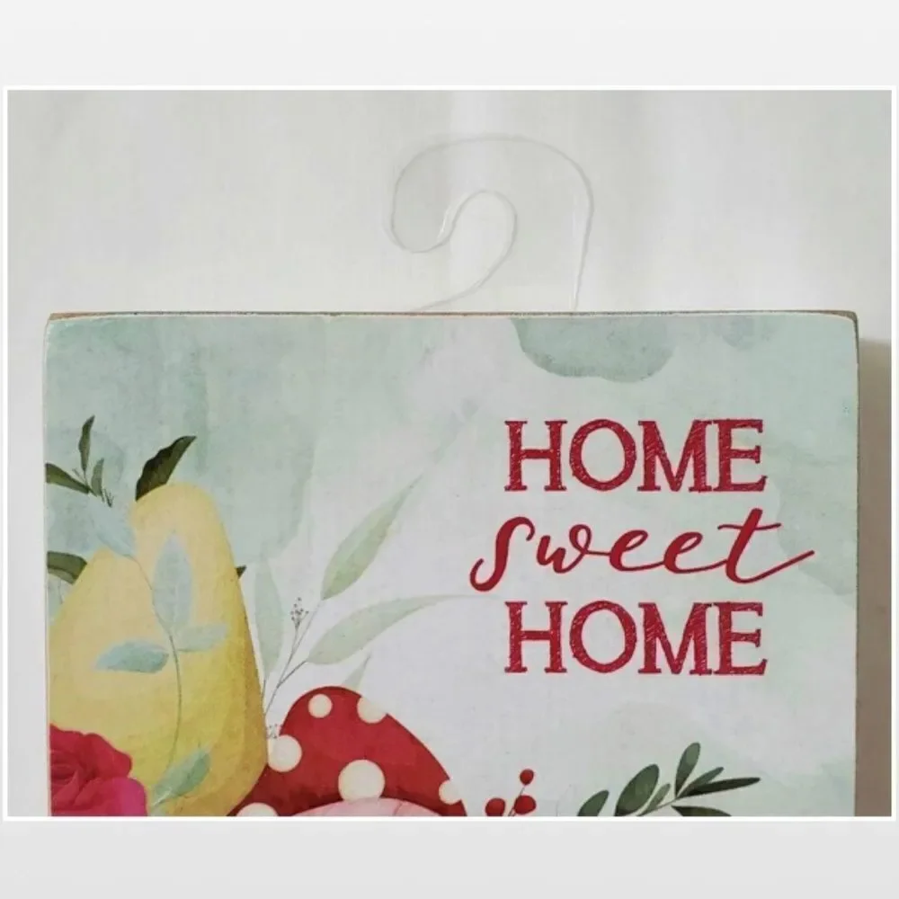 New White Floral Motivational Home Wood Box Sign Décor